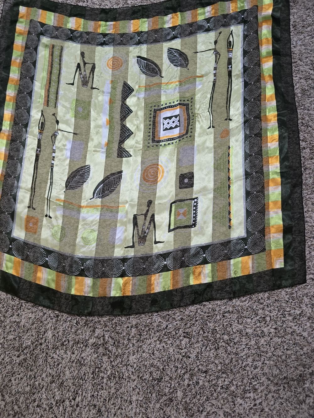 Ethnic Print Decorative Throw Blanket - Green Multi